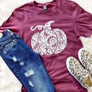 Maroon Lace Pumpkin Tee
